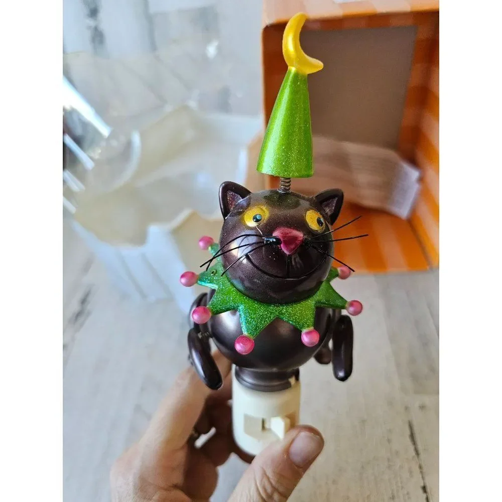 Dept 56 cat Halloween wiggle night light‎ plug in unique vintage new